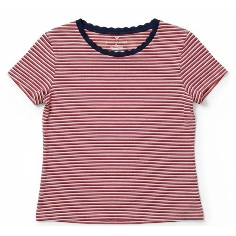 American Eagle Womens Striped S/S Soft & Sexy Shirt Red White Blue Tee Small